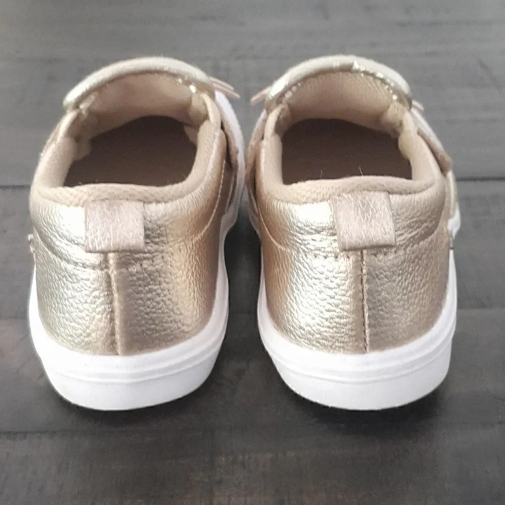 BiBi little girls shoes slip-on sneakers gold cat years sequinsvery cute worn on